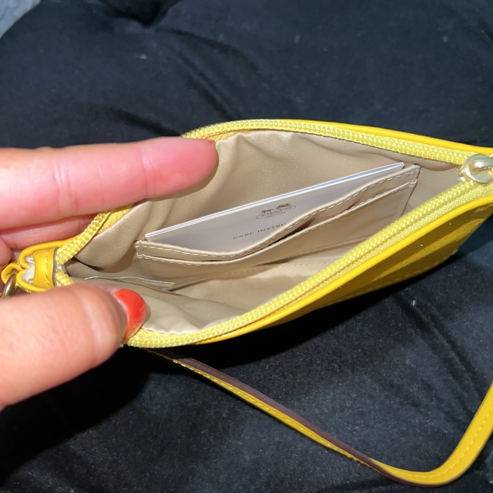 Coach Yellow Leather Clutch Wristlet - Picture 11 of 13